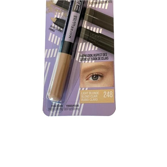 NEW Maybelline Express BROW PENCIL 2 In 1 Powder Eyebrow Makeup 248 Light Blonde - Picture 9 of 10